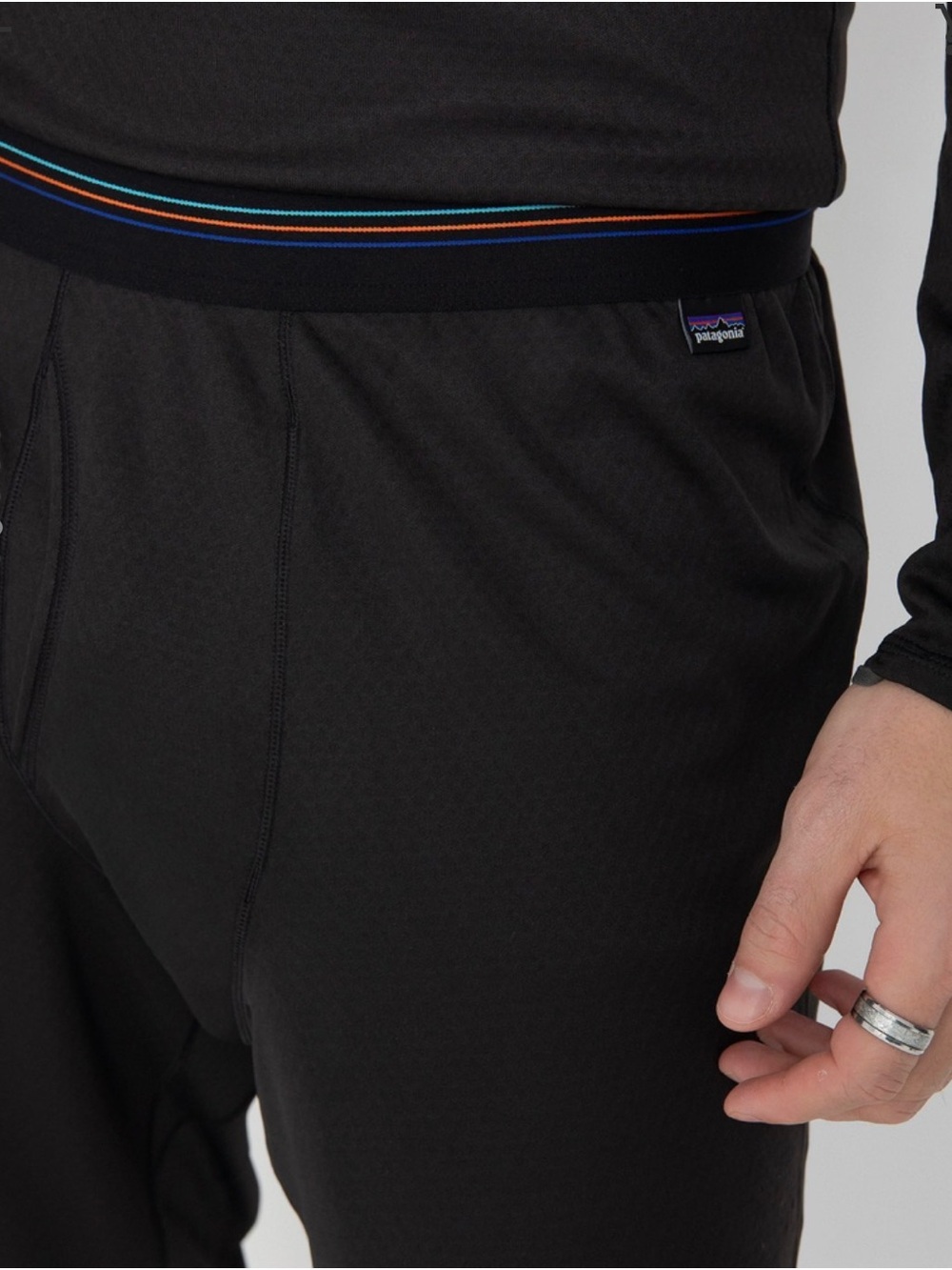 Patagonia Men’s Black Base Layer Long Underwear Bottoms size Large thermal